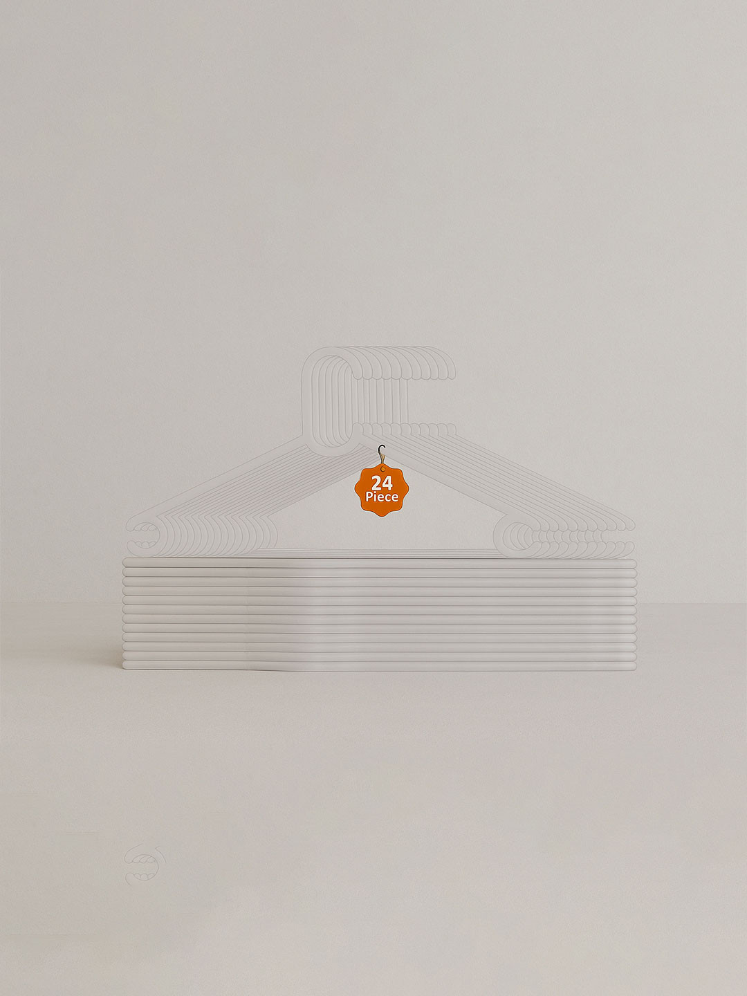 Kuber Industries 24-Pcs White Supreme Plastic Clothes Hangers With Hook