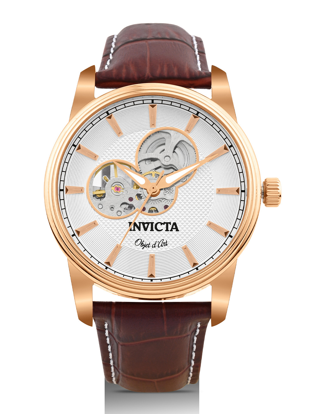 Invicta Men Dial & Leather Straps Analogue Automatic Watch 22618