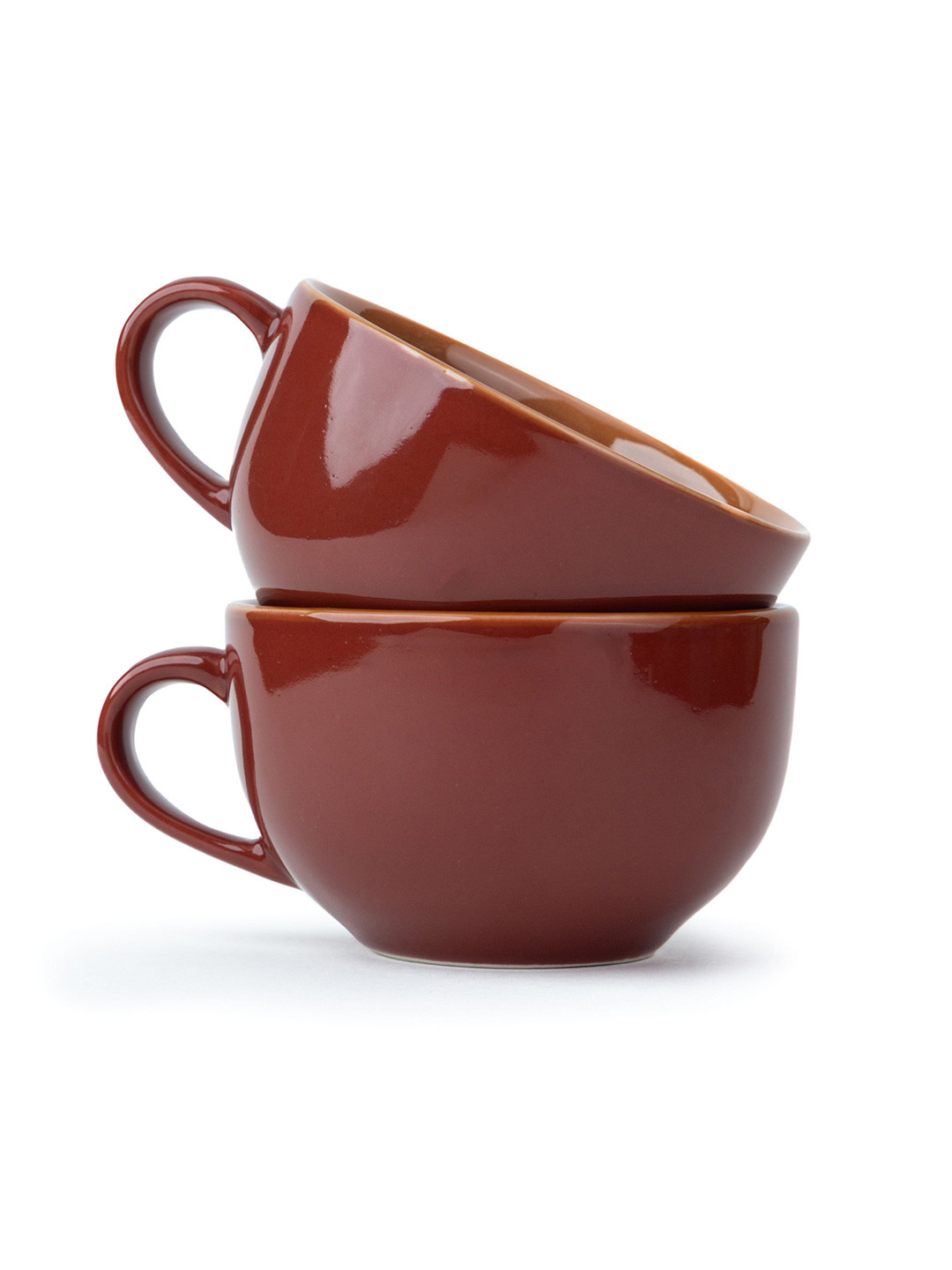 SHAY Mehraab Burgundy Ceramic Handmade 2 Piece Cups-320ml