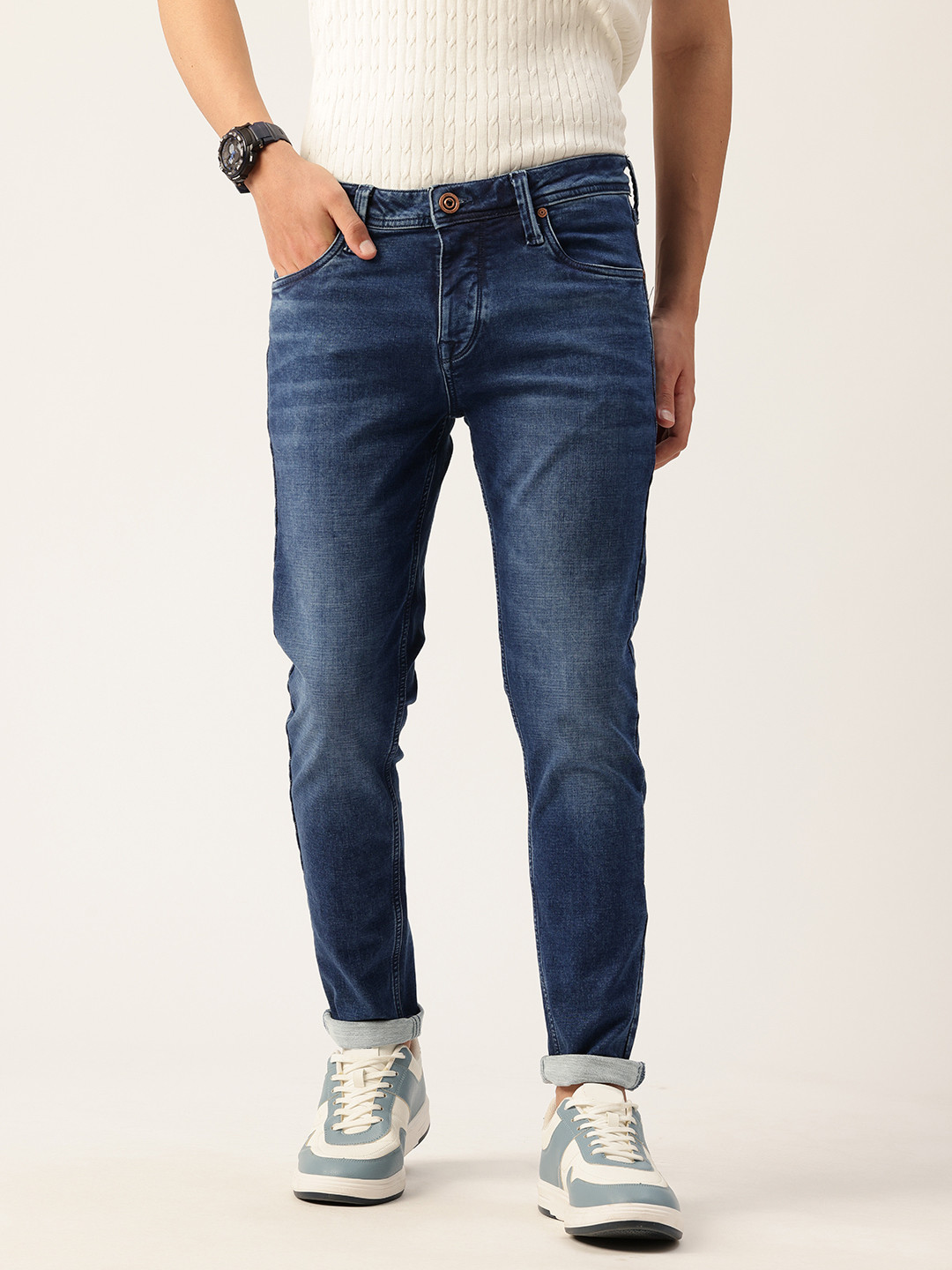 Integriti Men Javelin Fit Mid-Rise Light Fade Stretchable Slim Fit Jeans