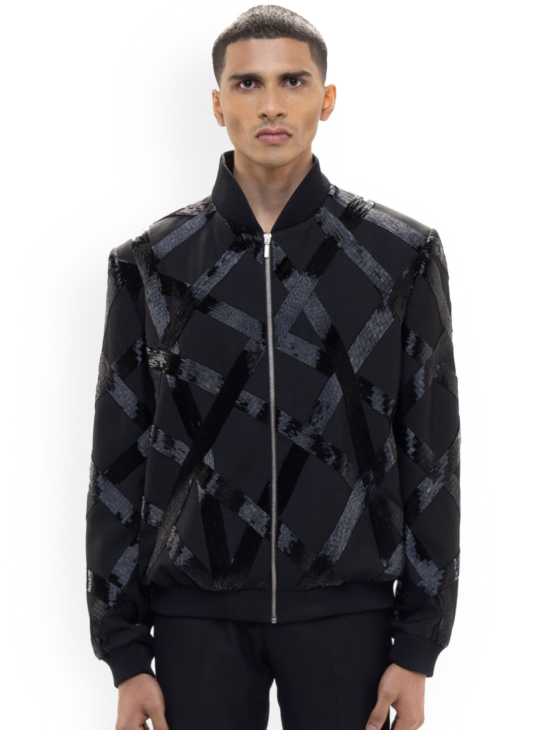 SDS By Kushal Shah Mock Collar Bomber Crop Jacket