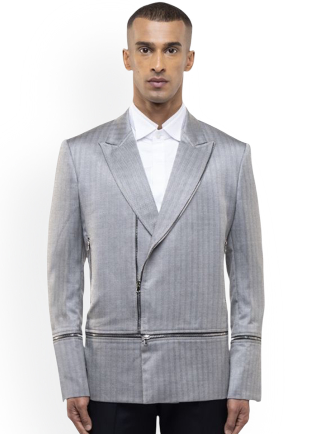 SDS By Kushal Shah Lapel Collar Zipper Biker Jacket