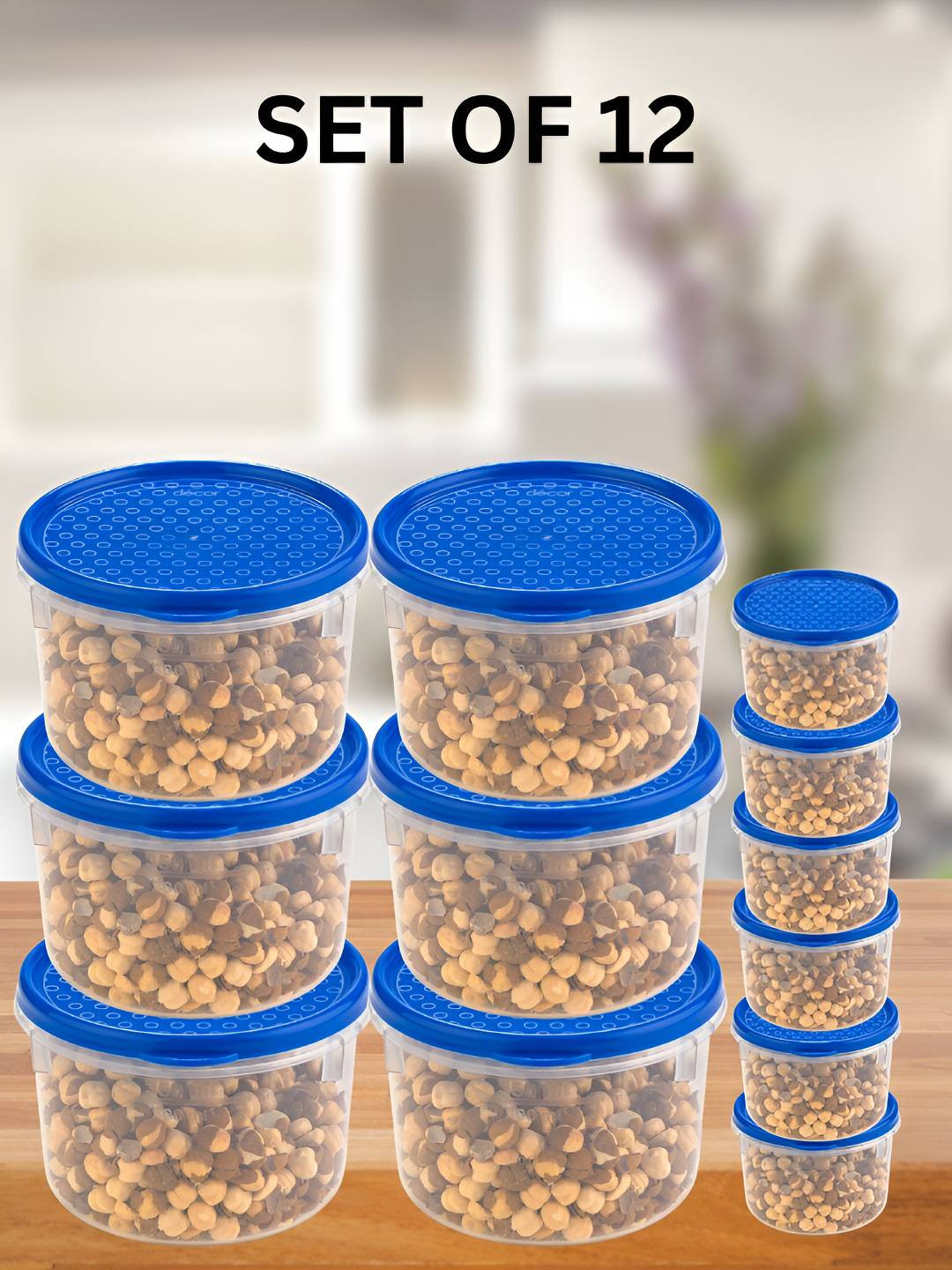 Decor Freshetarian Round Transparent Plastic Dishwasher Safe 12 Piece Snap Fridge Container