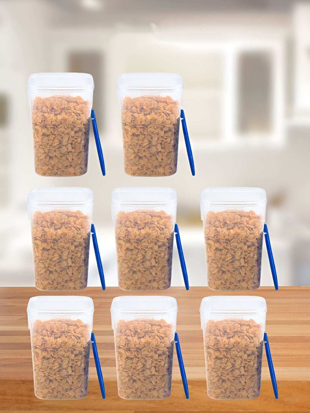 Decor Freshetarian Tall Oblong Transparent Plastic Dishwasher Safe 8 Piece Snap Fridge Container-1.75L