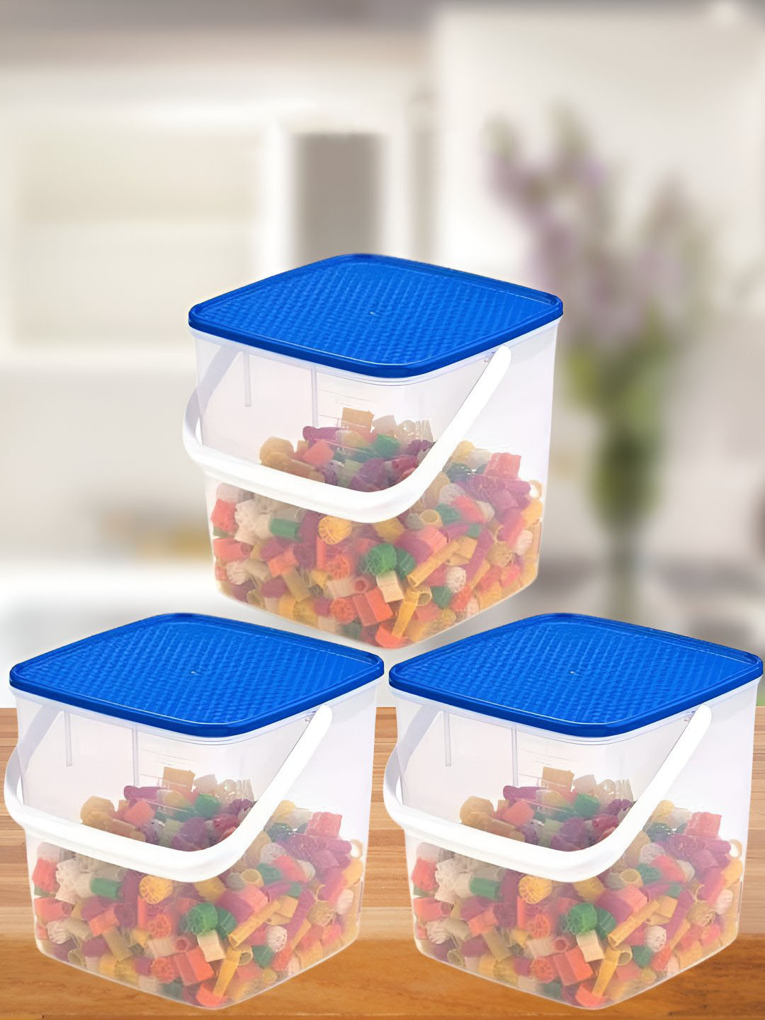 Decor Freshetarian Transparent Plastic Dishwasher Safe 3 Piece Snap Fridge Container-8.5L