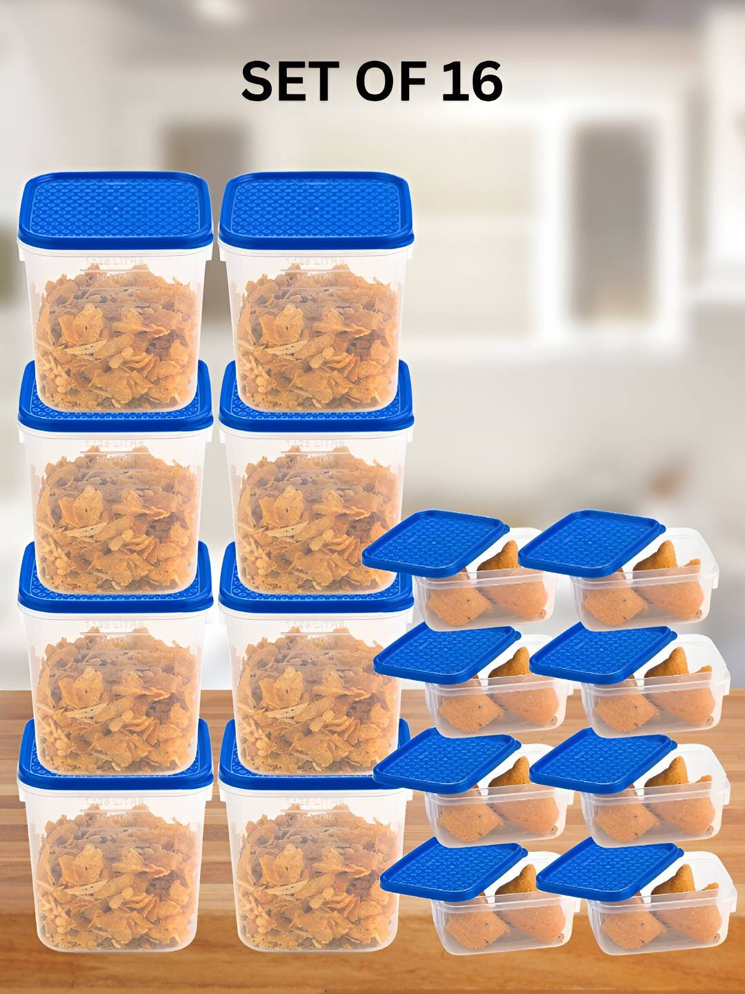 Decor Freshetarian Transparent Plastic Dishwasher Safe 16 Piece Snap Fridge Container