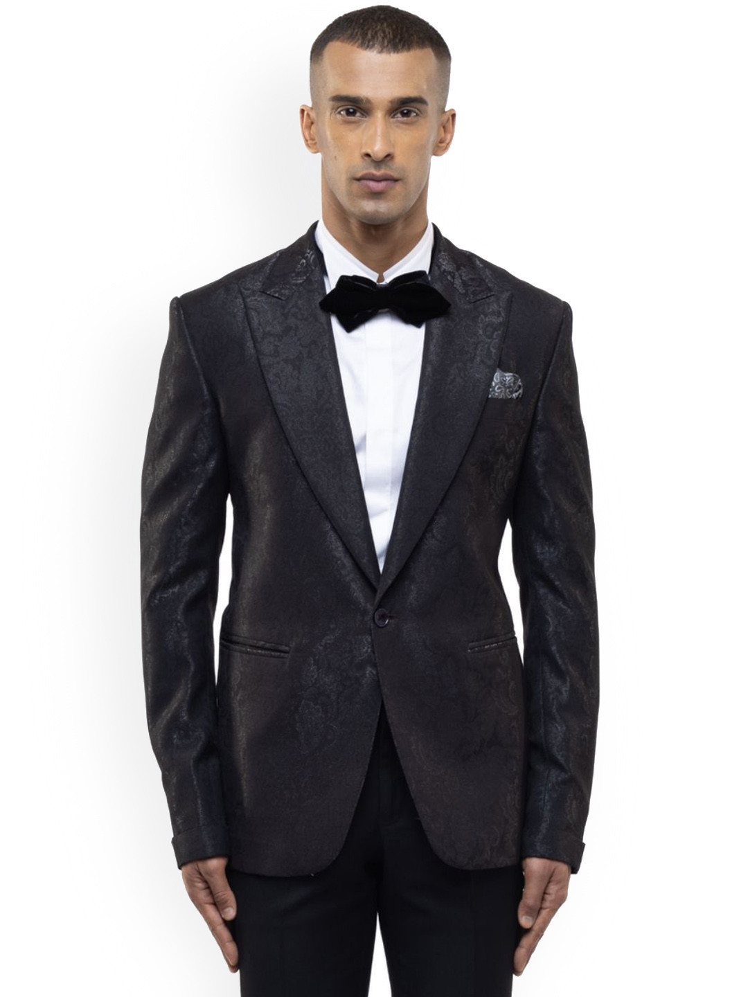 SDS By Kushal Shah Self-Designed Peak Lapel Single Breasted Tuxedo Three-Piece Suit