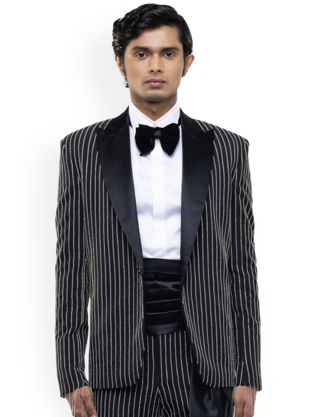SDS By Kushal Shah Embellished Peak Lapel Single Breasted Tuxedo Three-Piece Suit
