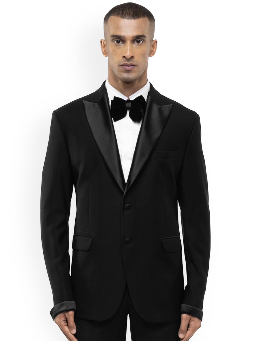 SDS By Kushal Shah Peak Lapel Single Breasted Tuxedo Three-Piece Suit