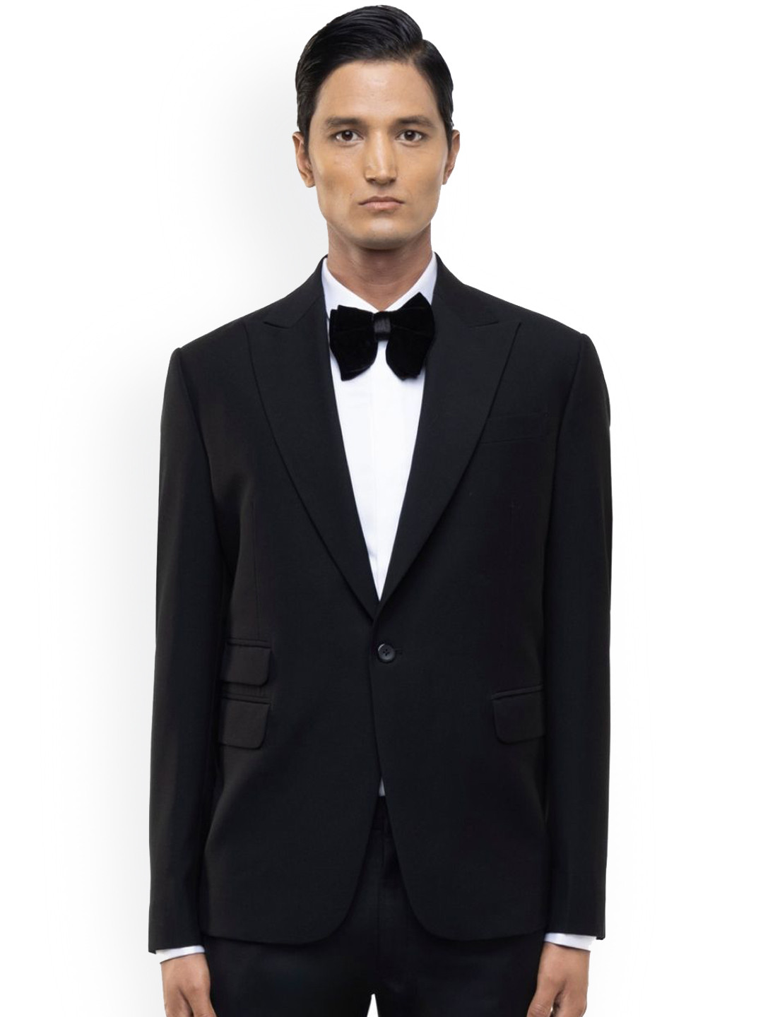 SDS By Kushal Shah Peak Lapel Single Breasted Tuxedo Three-Piece Suit