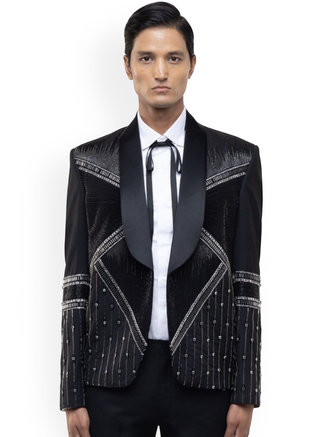 SDS By Kushal Shah Embellished Open Shawl Lapel Single-Breasted Suit