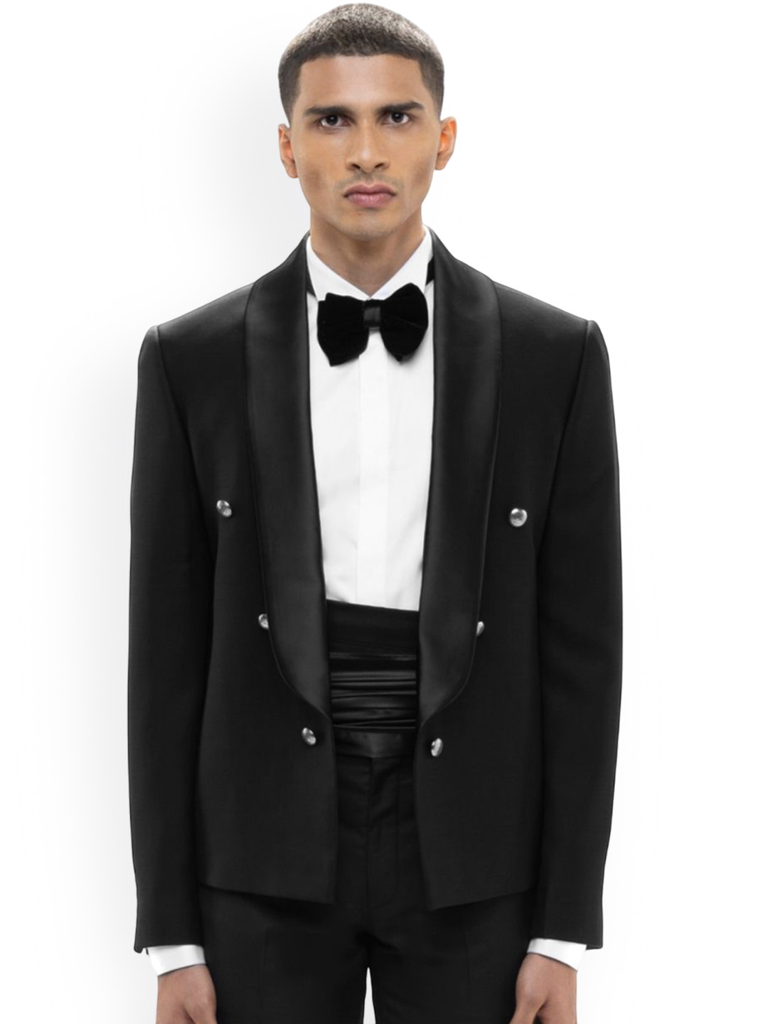 SDS By Kushal Shah Open Shawl Collar Tuxedo Three-Piece Suit