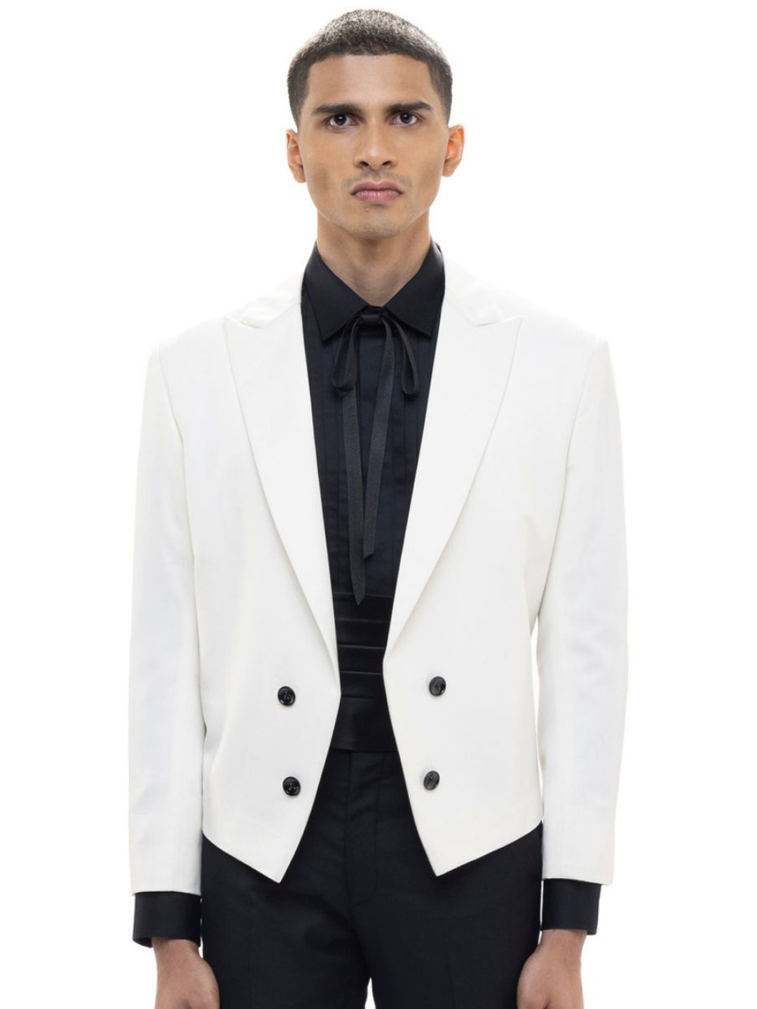 SDS By Kushal Shah Peak Lapel Tuxedo Three-Piece Suit