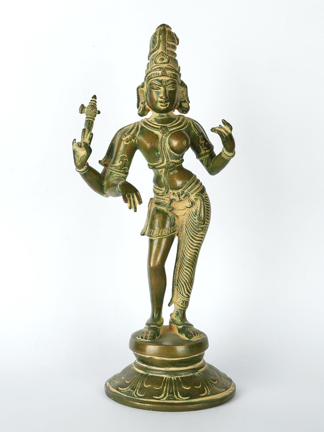 Exotic India Green Ardhanarishvara Shiva Shakti Religious Idol Showpiece
