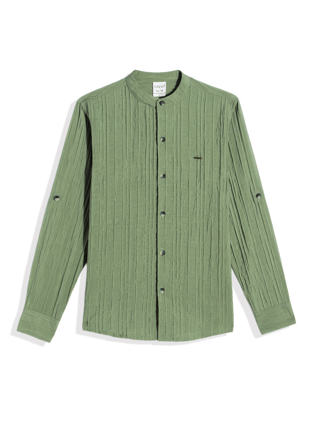 CAVIO Boys Solid Linen Blend Shirt