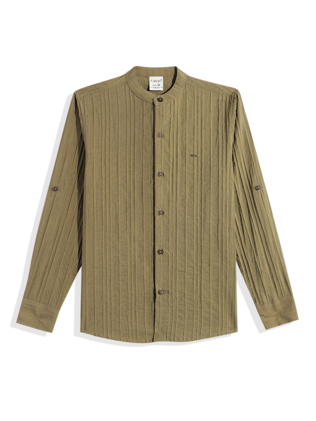 CAVIO Boys Solid Linen Blend Shirt