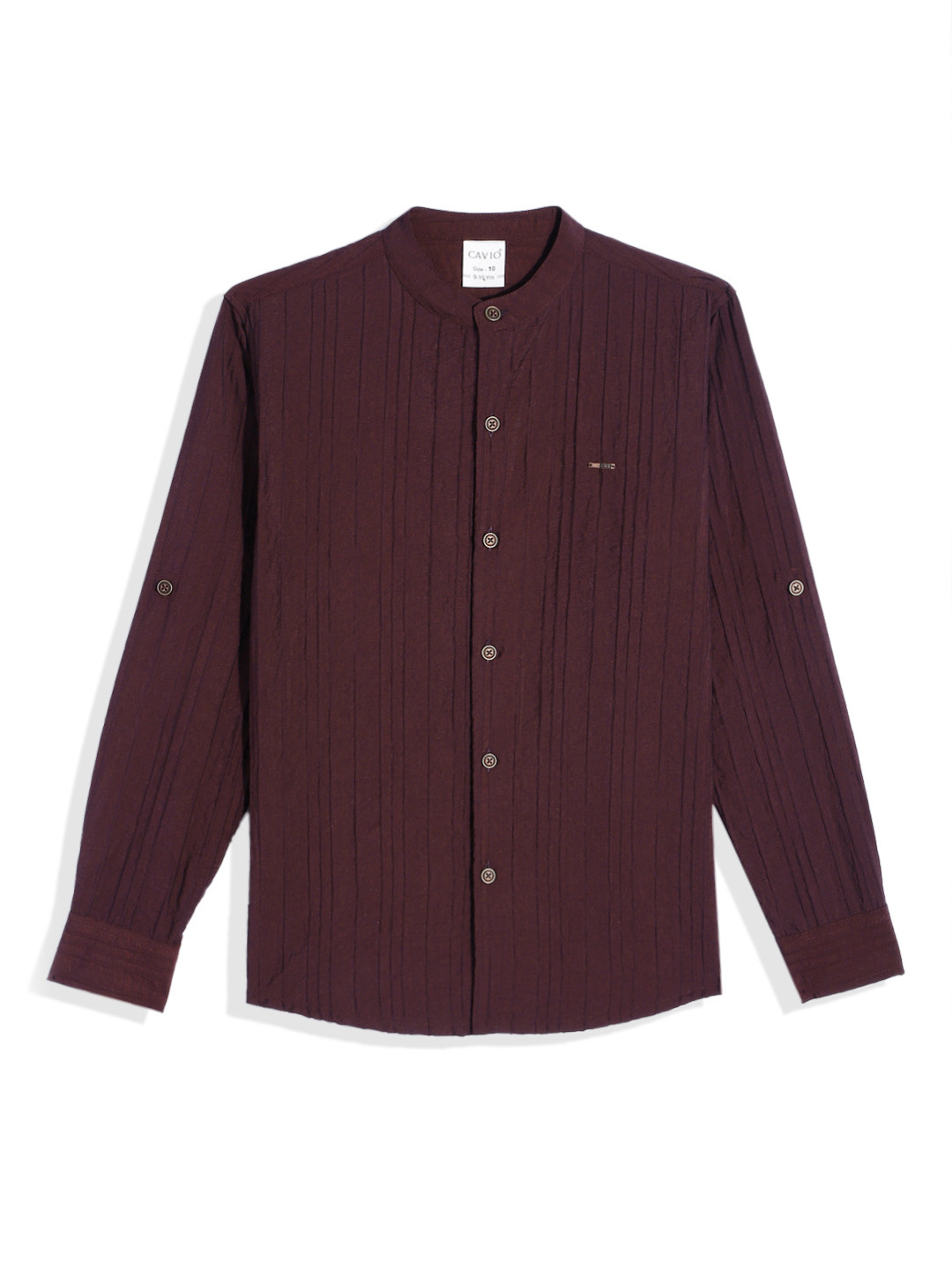 CAVIO Boys Solid Linen Blend Casual Shirt