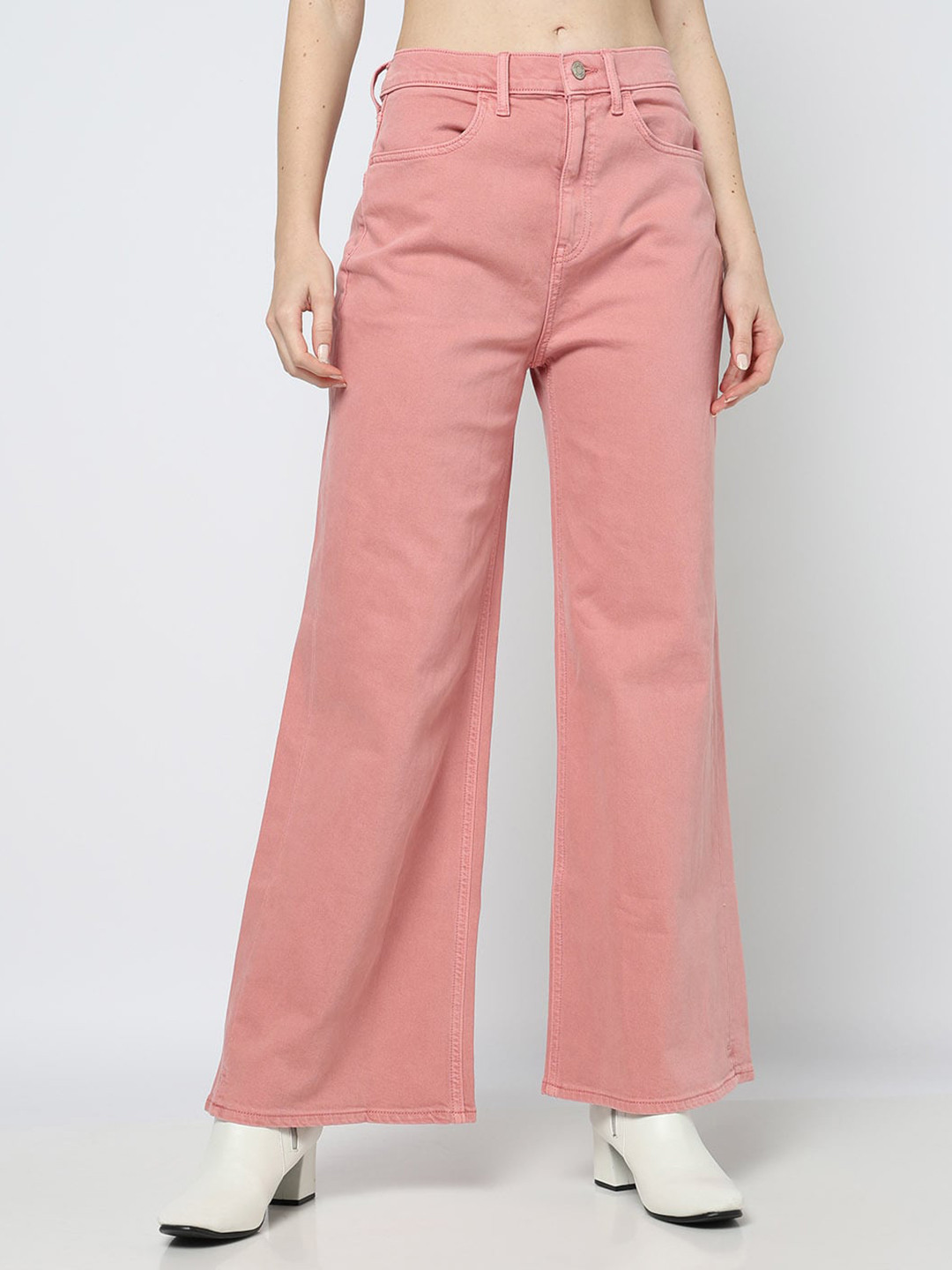 GAP Women Wide Leg Mid-Rise Stretchable Jeans