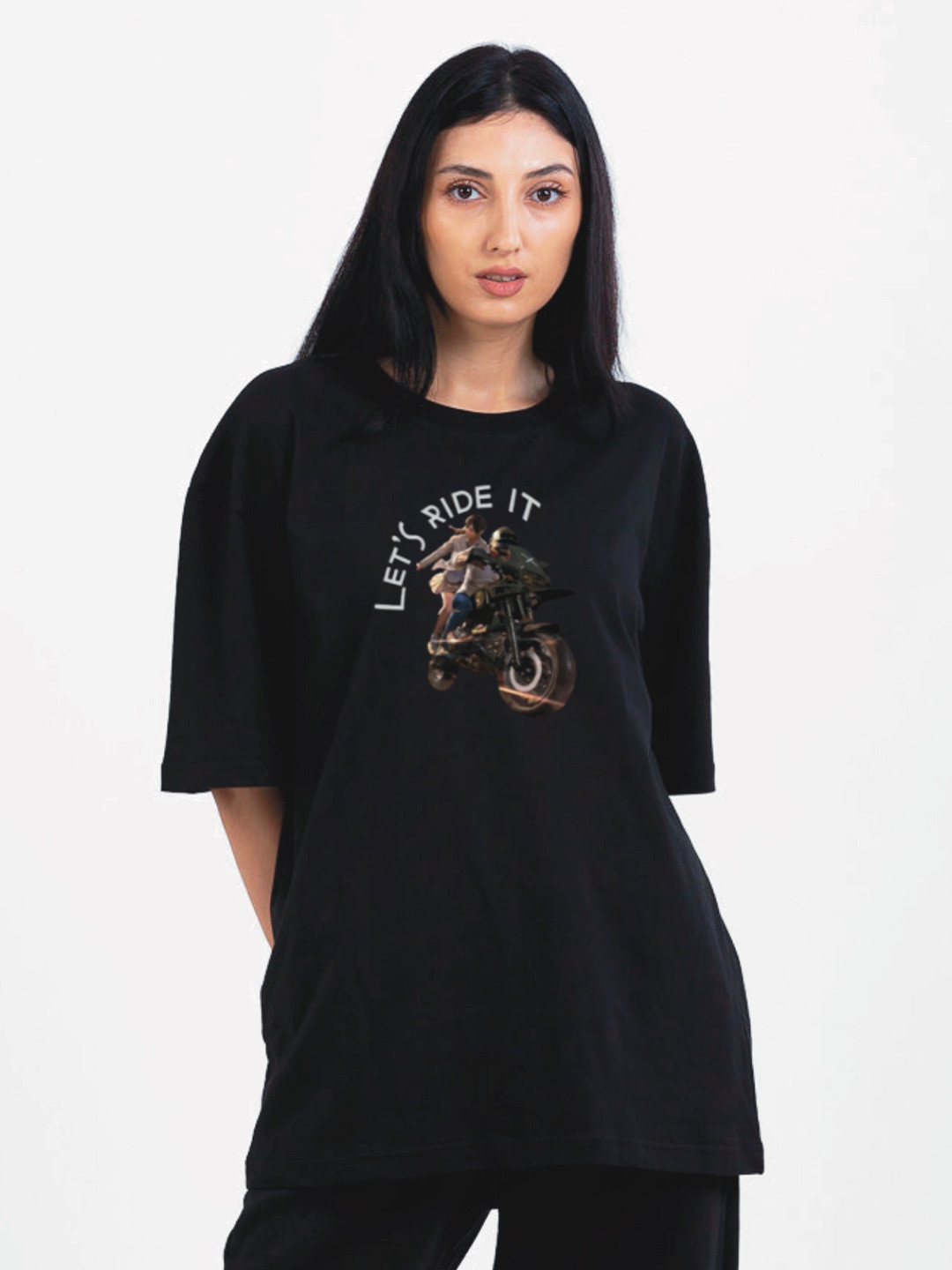 TheBTclub Let's Ride It Graphic Oversized T-shirt
