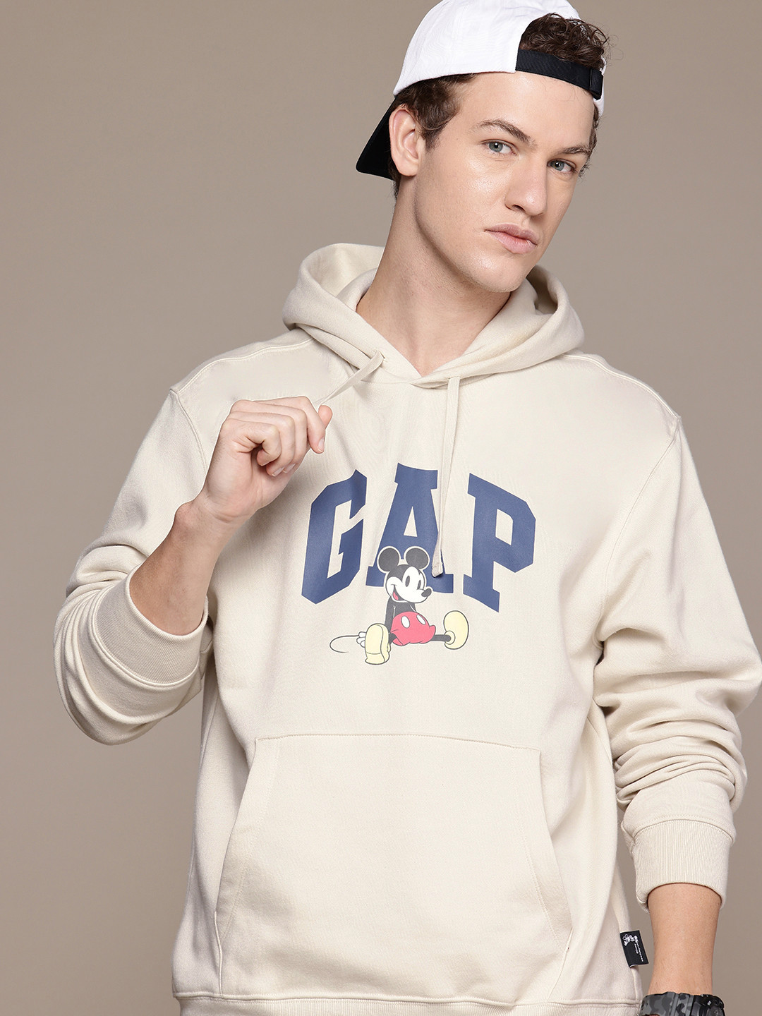GAP Brand Logo & Mickey Mouse Printed Hooded Sweatshirt