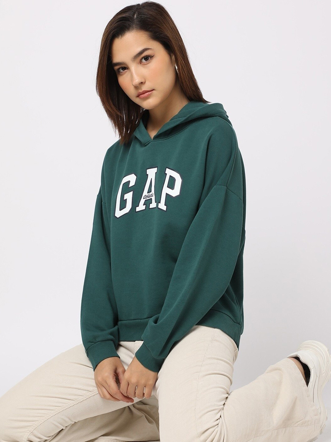 GAP Brand Logo Printed Hooded Sweatshirt