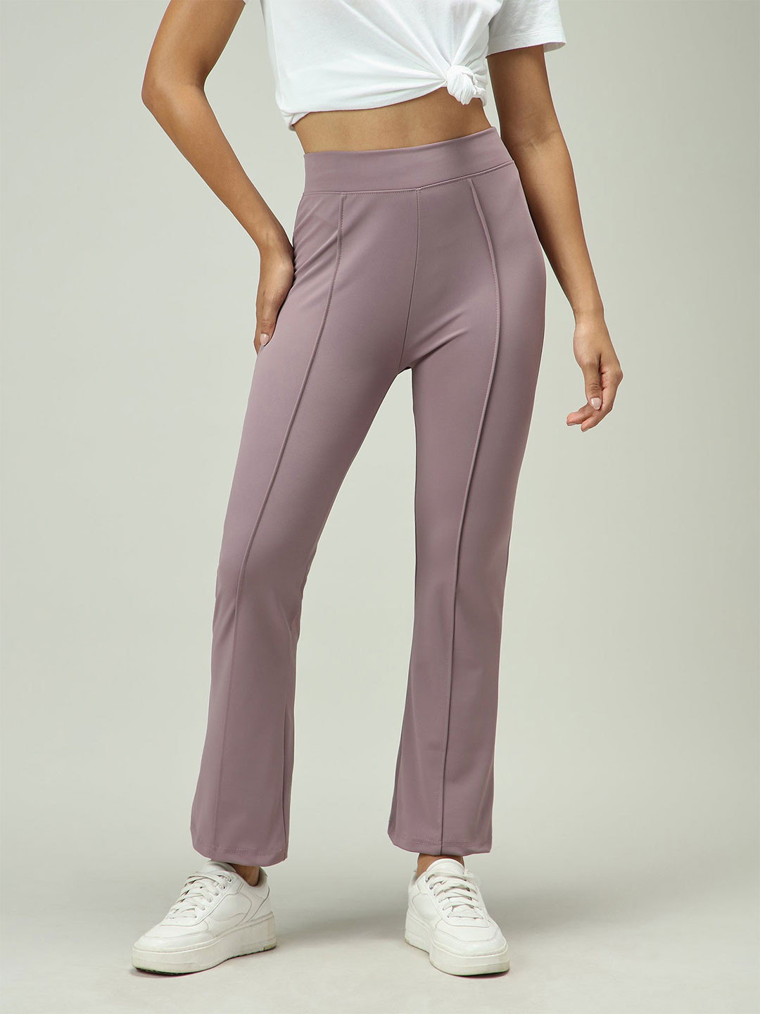 Outzidr Women Fitted Flared Track Pant