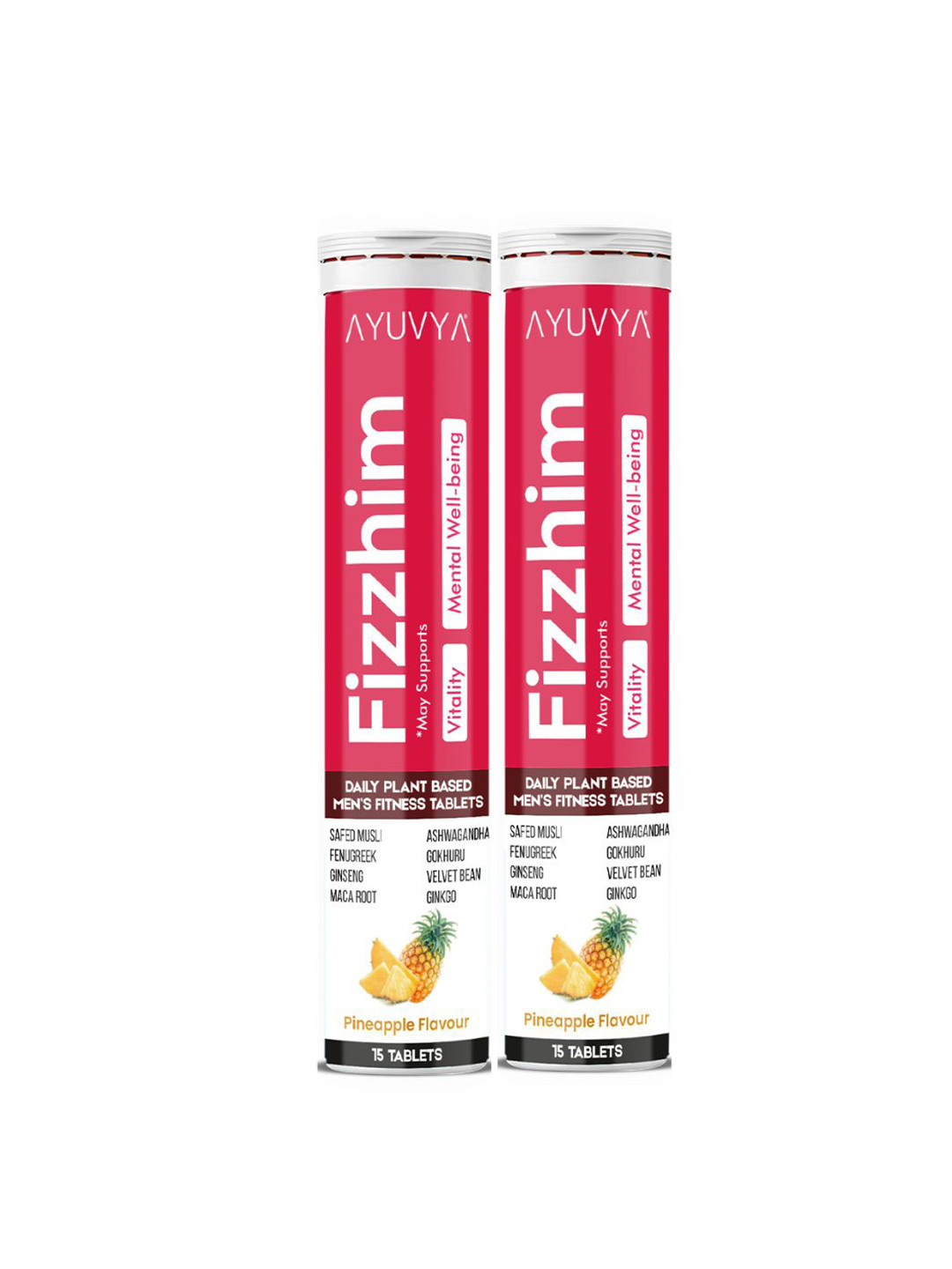 Ayuvya Men's Fizzhim Pineapple Flavor Tablets for Strength & Weakness Relief