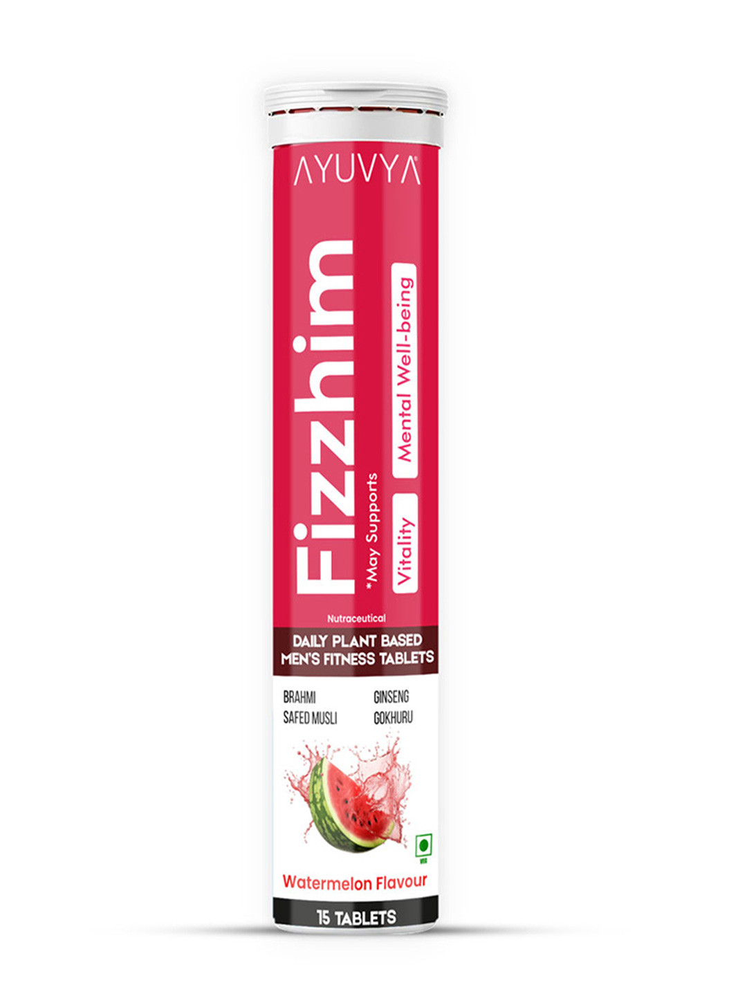 Ayuvya Fizzhim Tablets With Shilajit - 15 Tablets - Watermelon Flavor