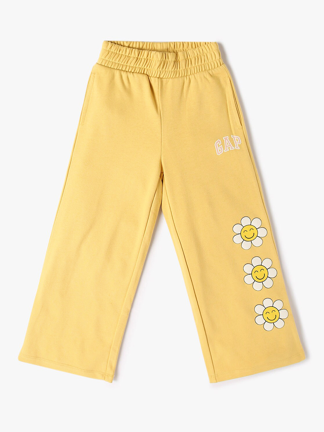 GAP Girls Floral Puff Print Flared-Fit Wide Leg Trousers