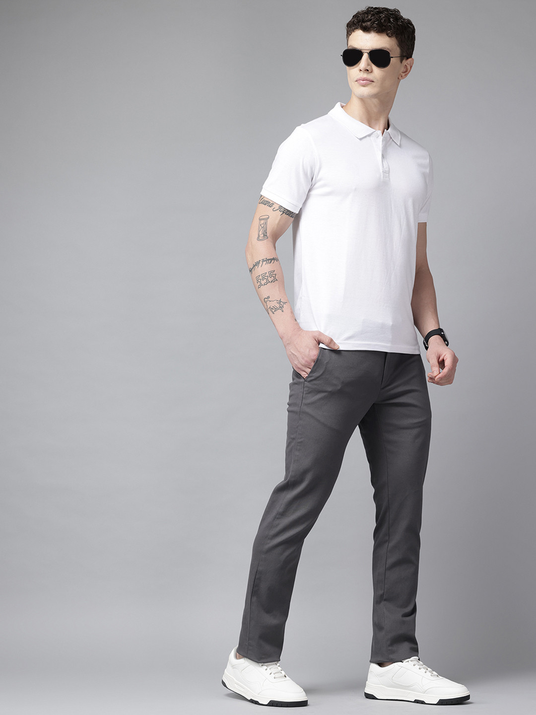 Blackberrys Men Mid-Rise Standard Fit Chinos Trousers