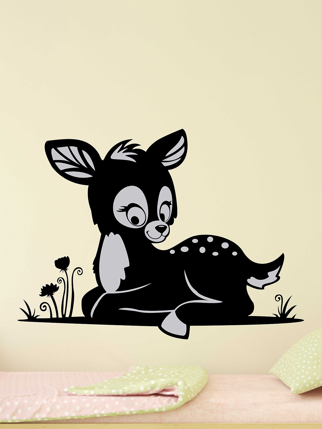 LANSTICK Black & Grey Cute Deer Home Decorative Wall Sticker