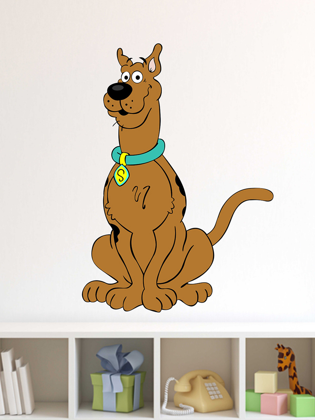 LANSTICK Brown & Black Scooby Doo Printed Splashproof Wallpaper