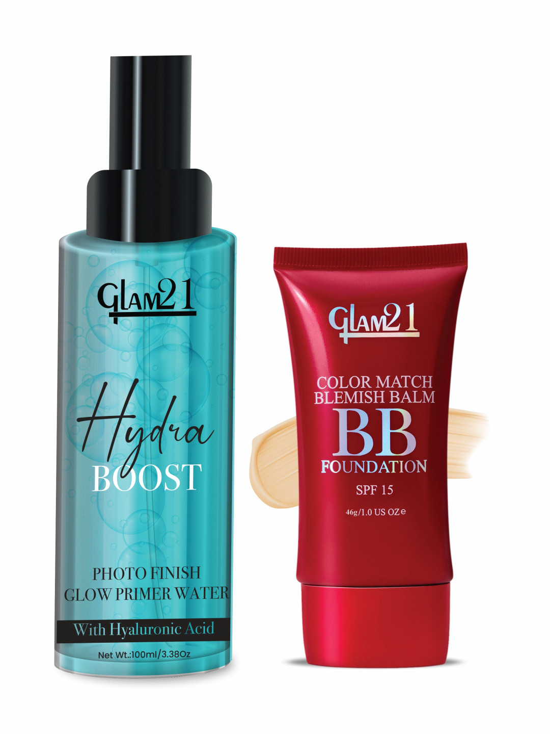 GLAM21 Set of Color Match BB Foundation 46 g - Medium Tan 05 & Hydra Boost Primer - 100 ml