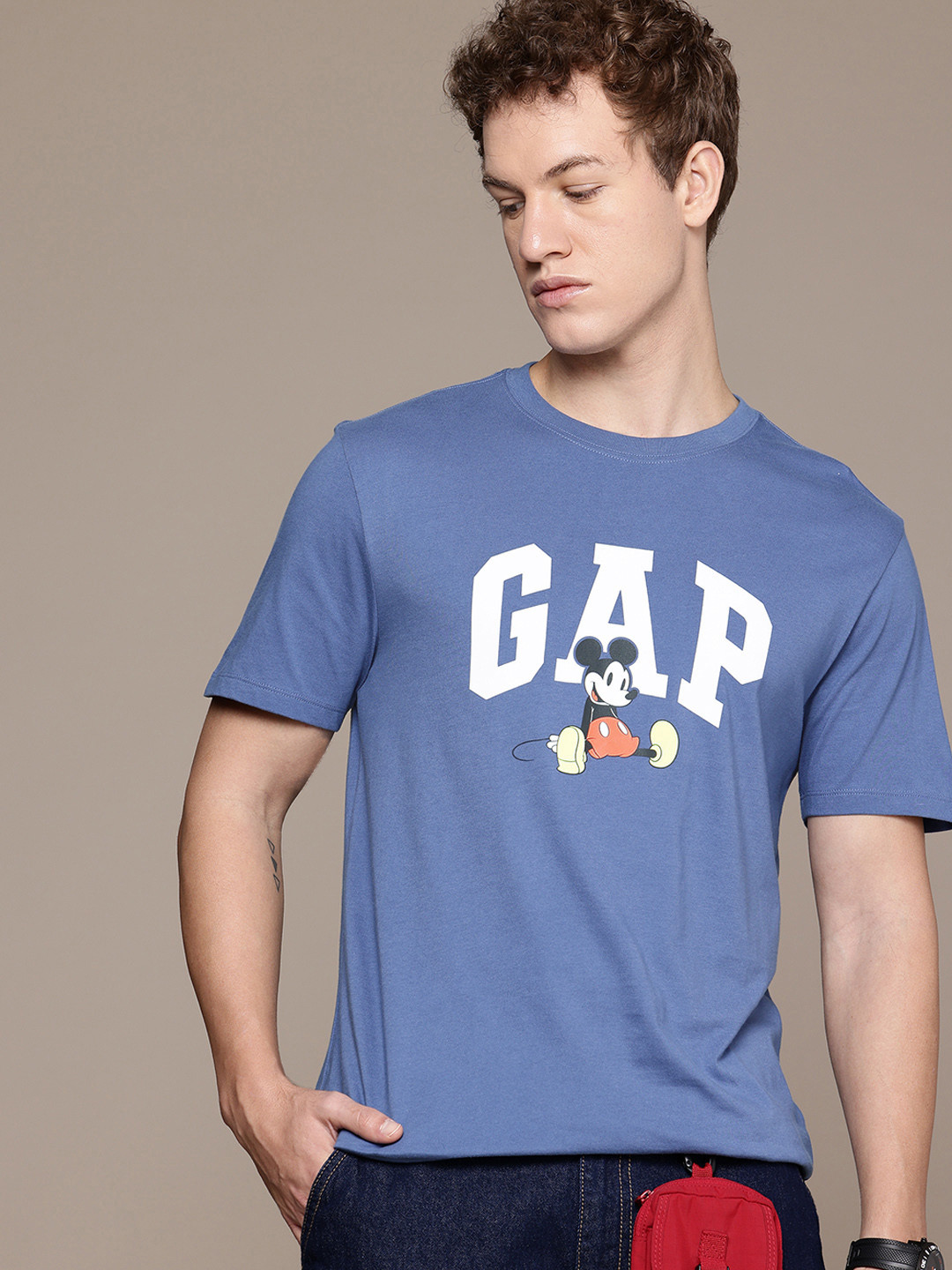 GAP Brand Logo Mickey Mouse Printed Pure Cotton T-shirt