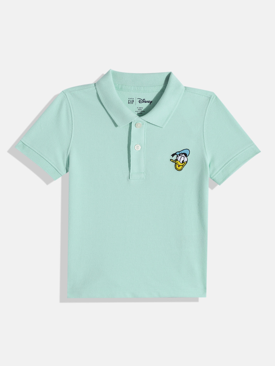 GAP Boys Daisy Duck Self Design Polo Collar Pure Cotton T-shirt