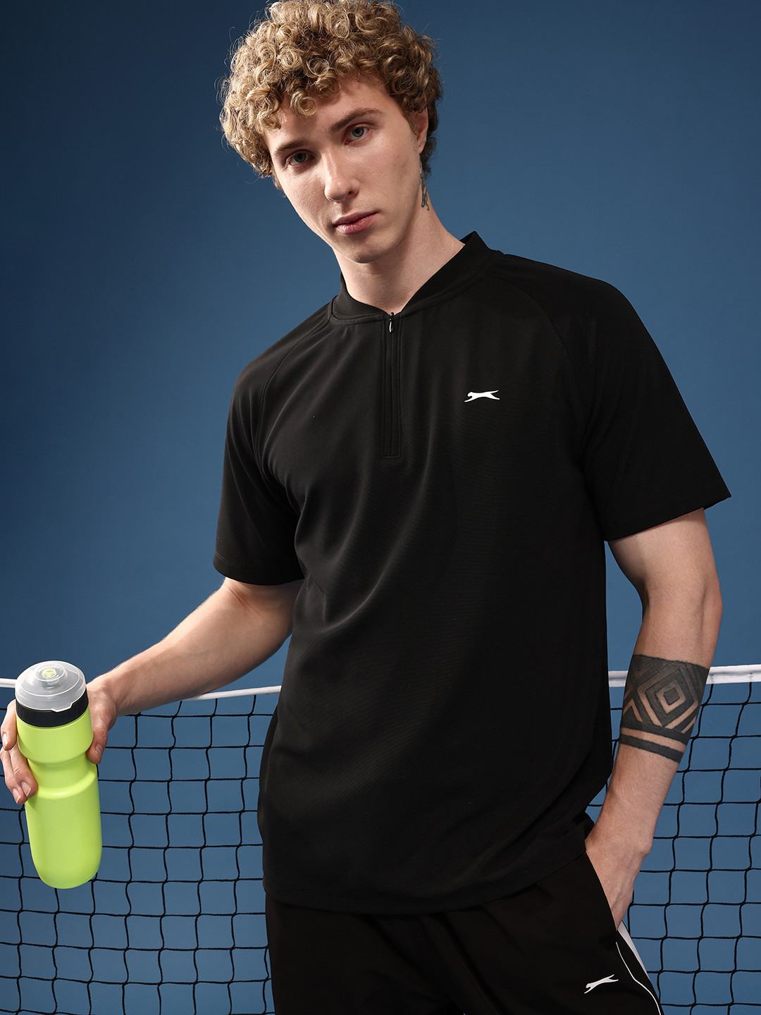 Slazenger Men Henley Neck Sports T-shirt
