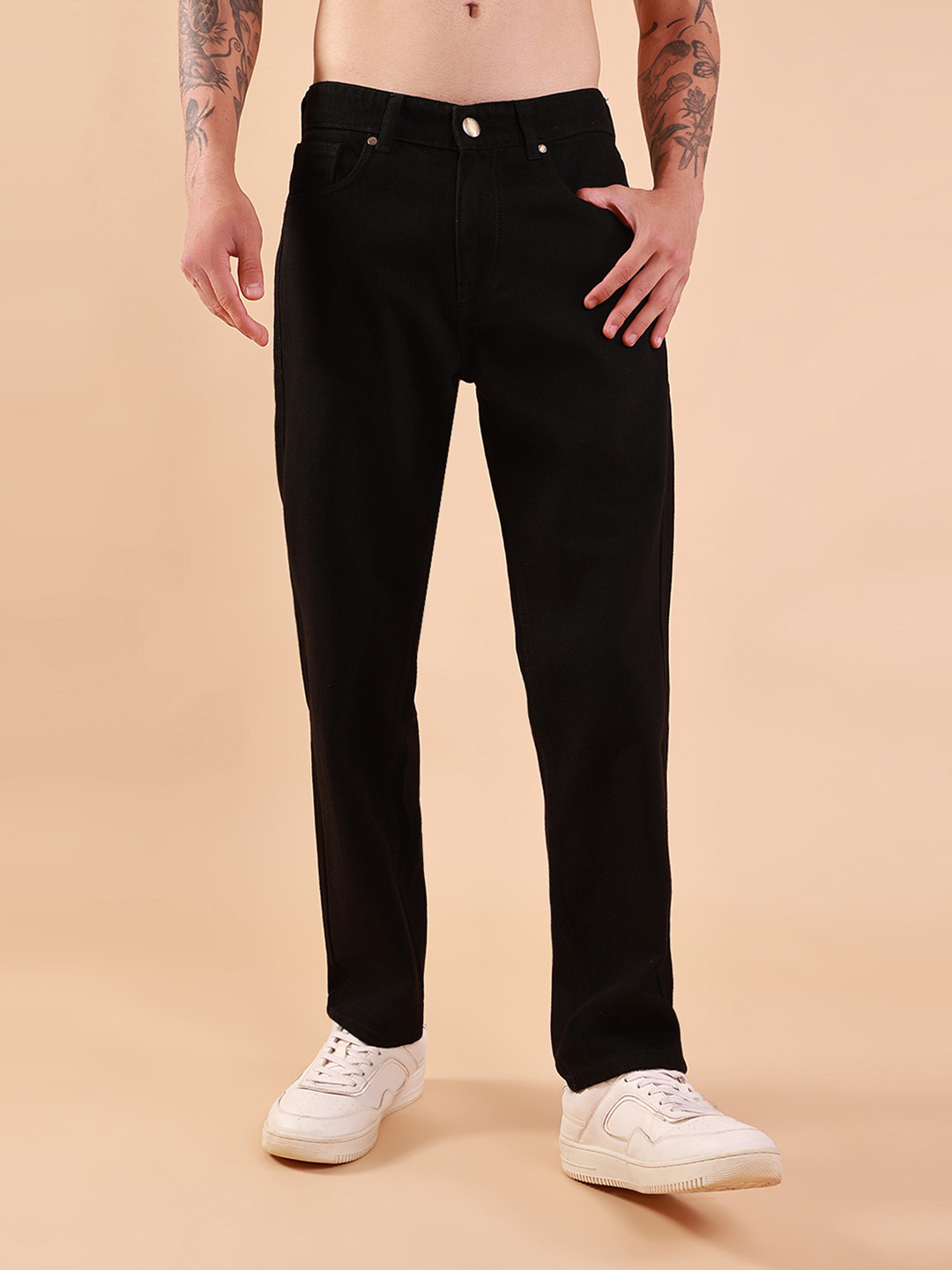 HangerLoop Men Regular Fit Mid-Rise Dark Jeans