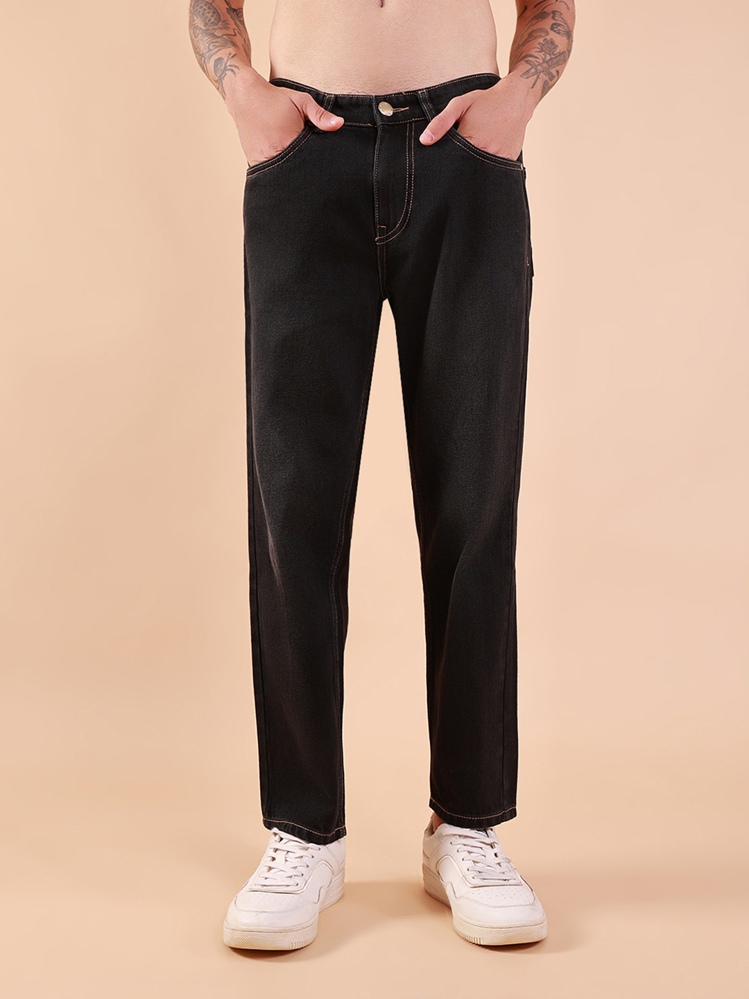 HangerLoop Men Tapered Fit Mid-Rise Light Fade Cotton Jeans