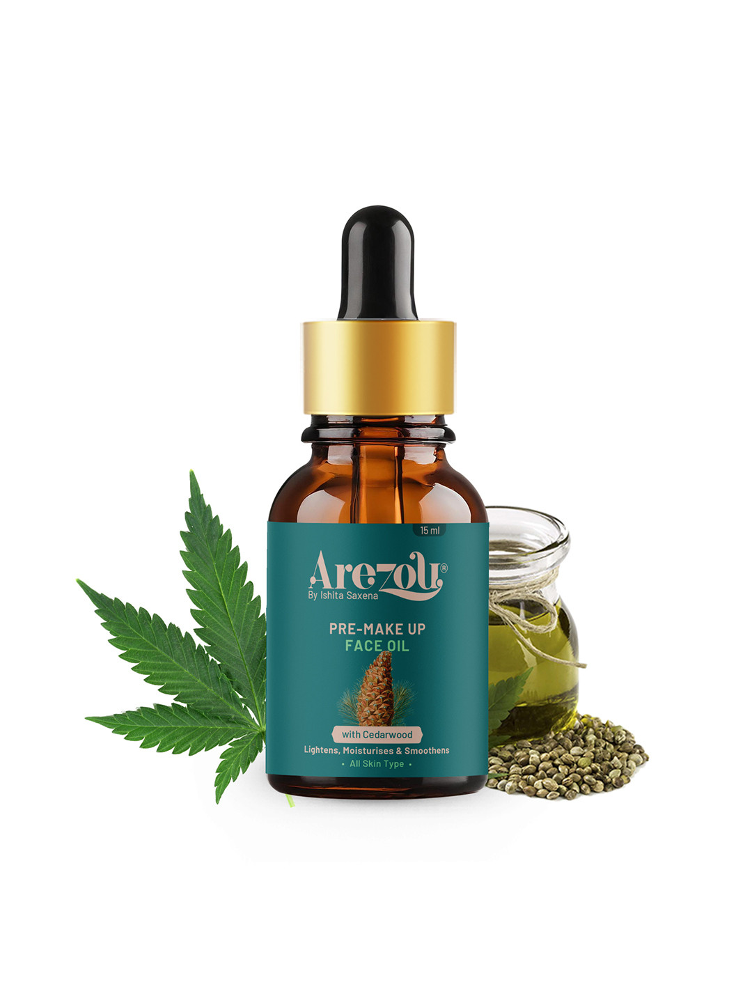 Arezou Natural Pre-Makeup Face Oil Primer for All Skin Types - 15ml