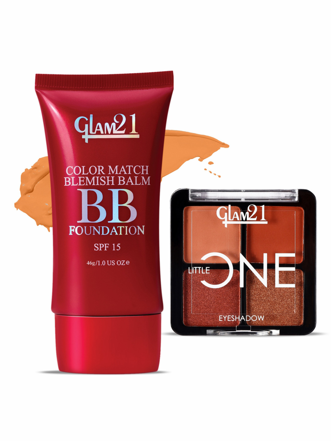 GLAM21 Set Of 2 Little One 4-In-1 Eyeshadow Palette- 04 & Color Match BB Foundation 06