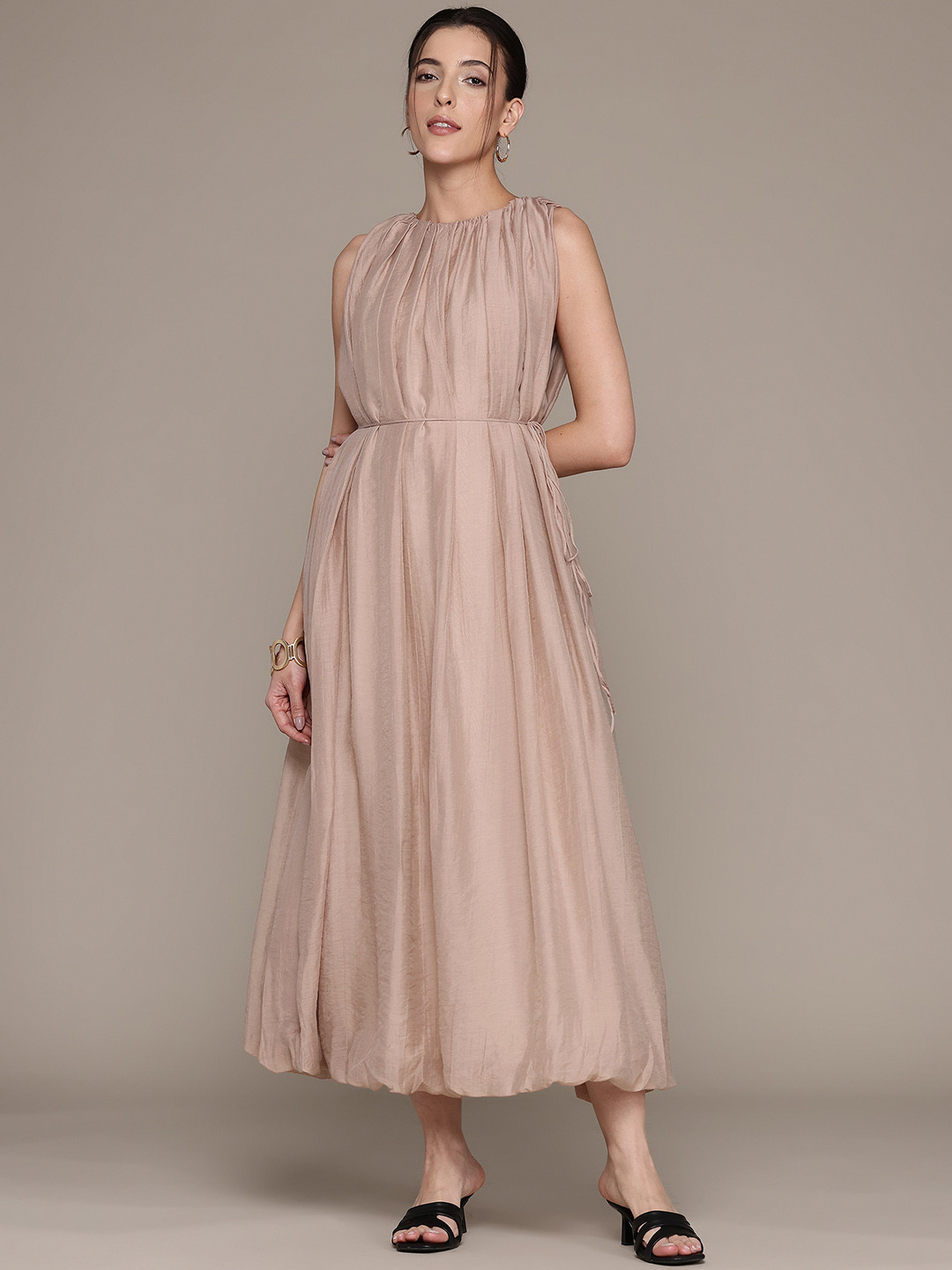 MANGO SELECTION A-Line Maxi Dress with Pleated Detail