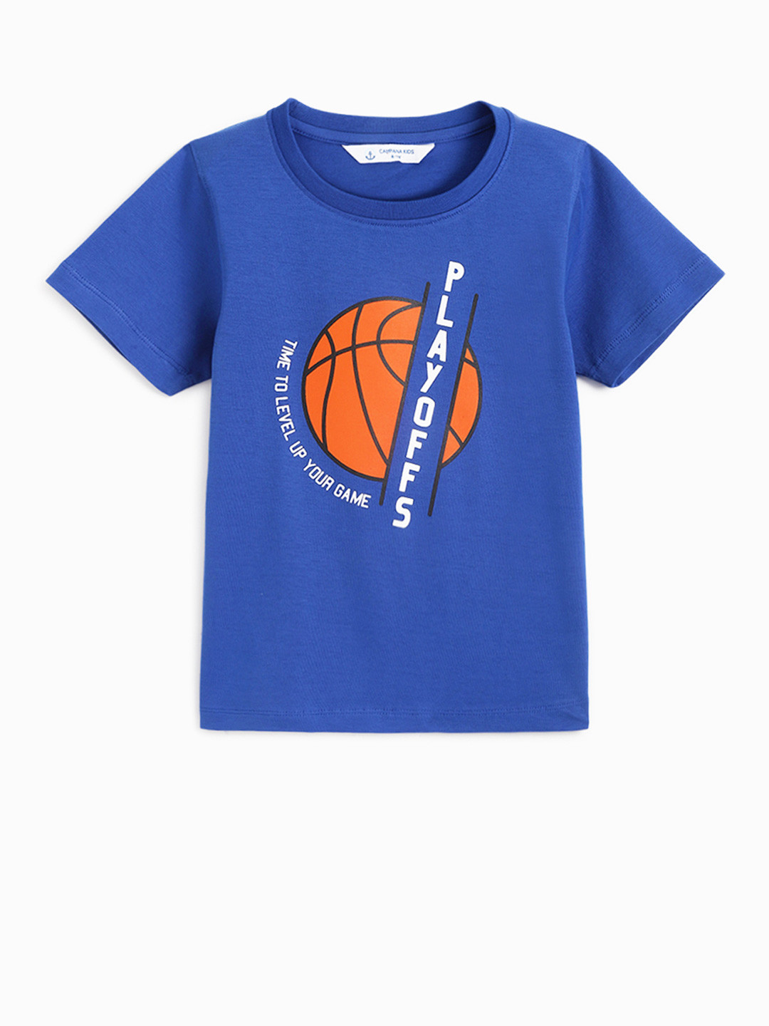 Campana Boys Printed Graphic Printed Round Neck Pure Cotton Sports Basketball T-shirt