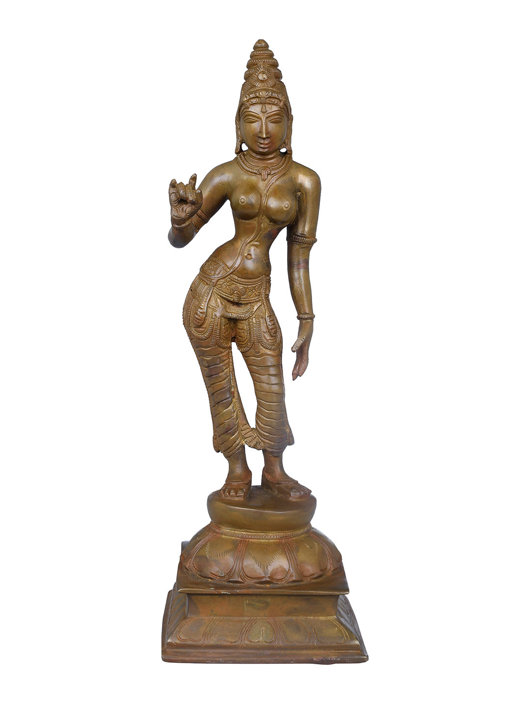 Exotic India Brown Goddess Parvathi Religious Idol Showpiece