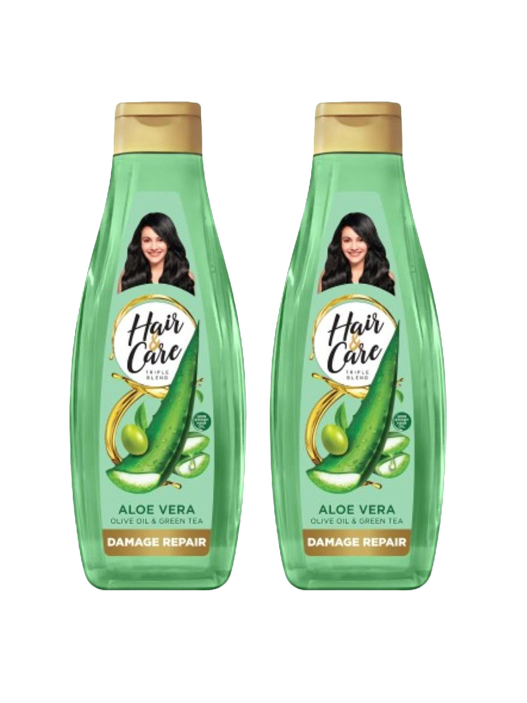 Hair & Care Pack of 2 Aloe Vera, Olive Oil & Green Tea Damage Repair Hair Oil - 500ml Each