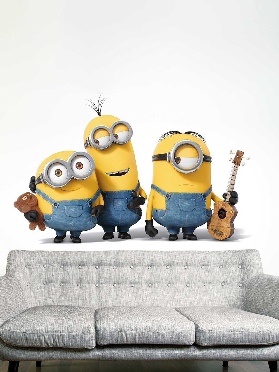 LANSTICK Yellow & Blue Cute Minions Self Adhesive Wall Sticker