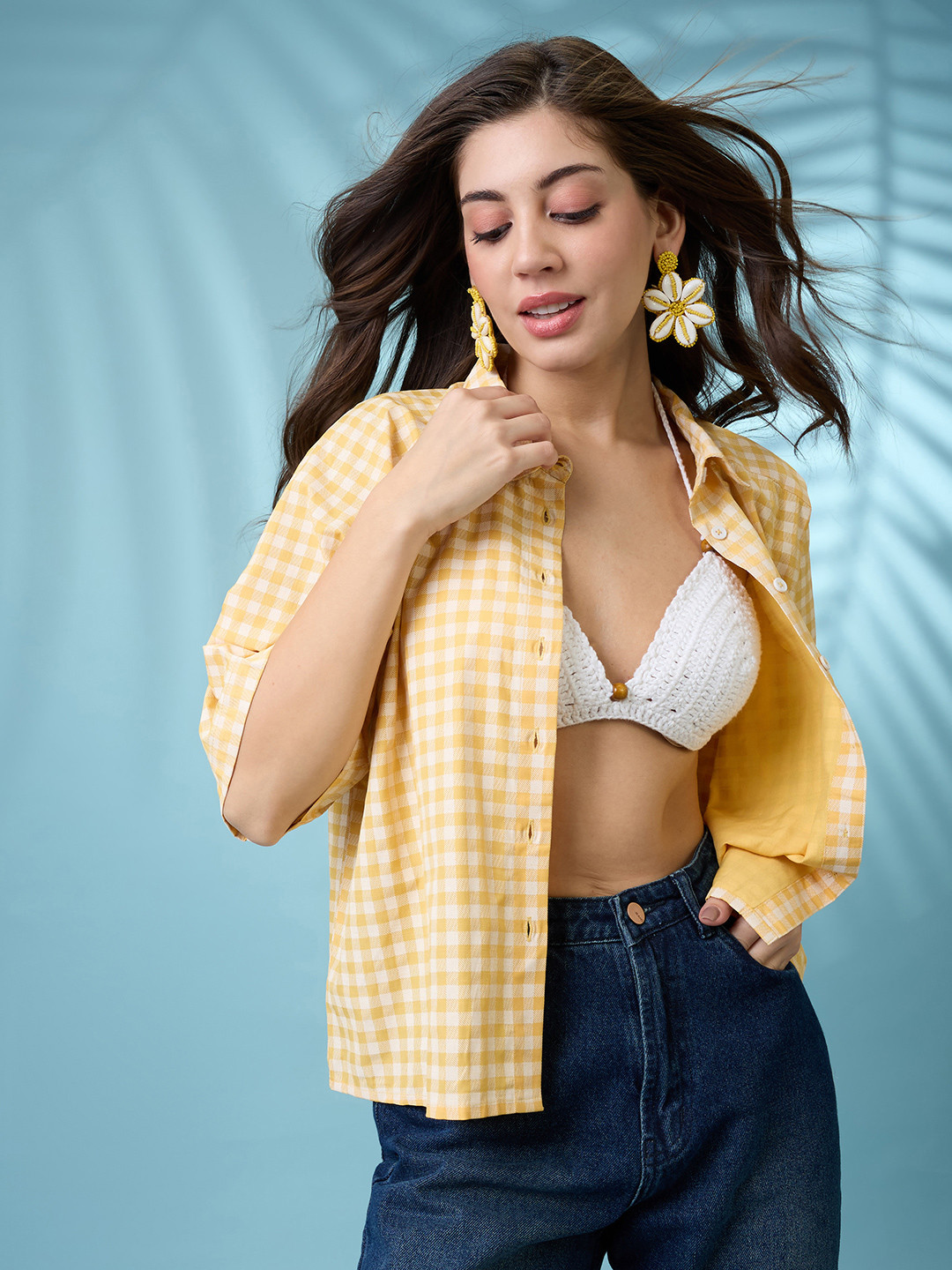 Globus Checked Collared Neck Short Sleeves Shirt