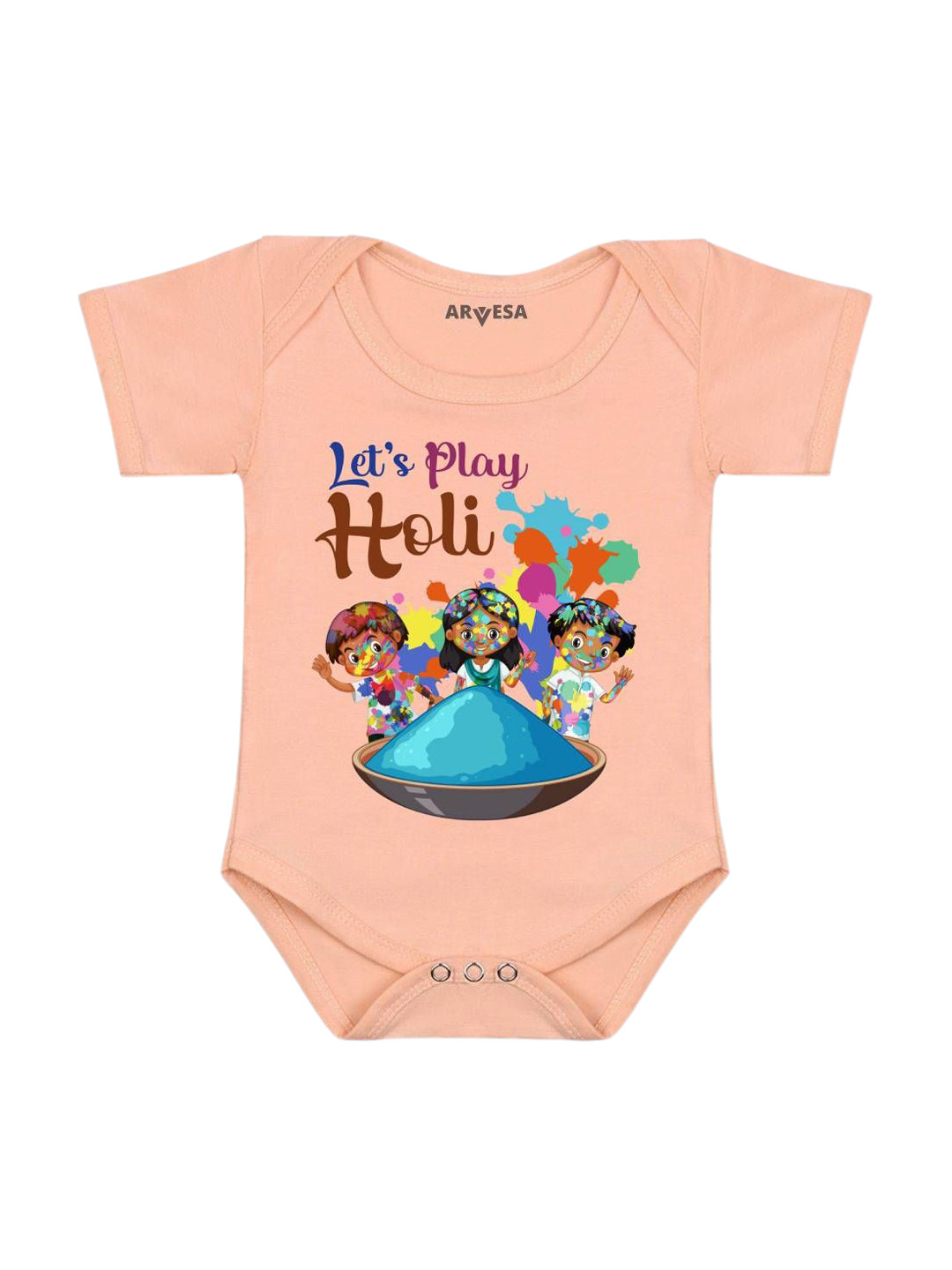 Arvesa Let'S Play Holi  Printed Romper