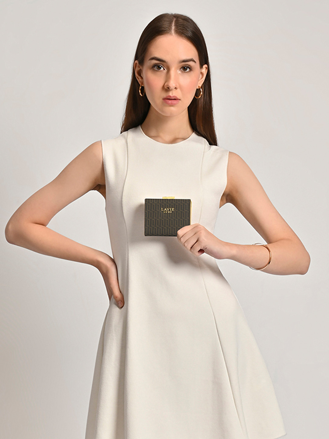 LAVIE LUXE Mono Frame Small Bifold Monogram Printed Wallet