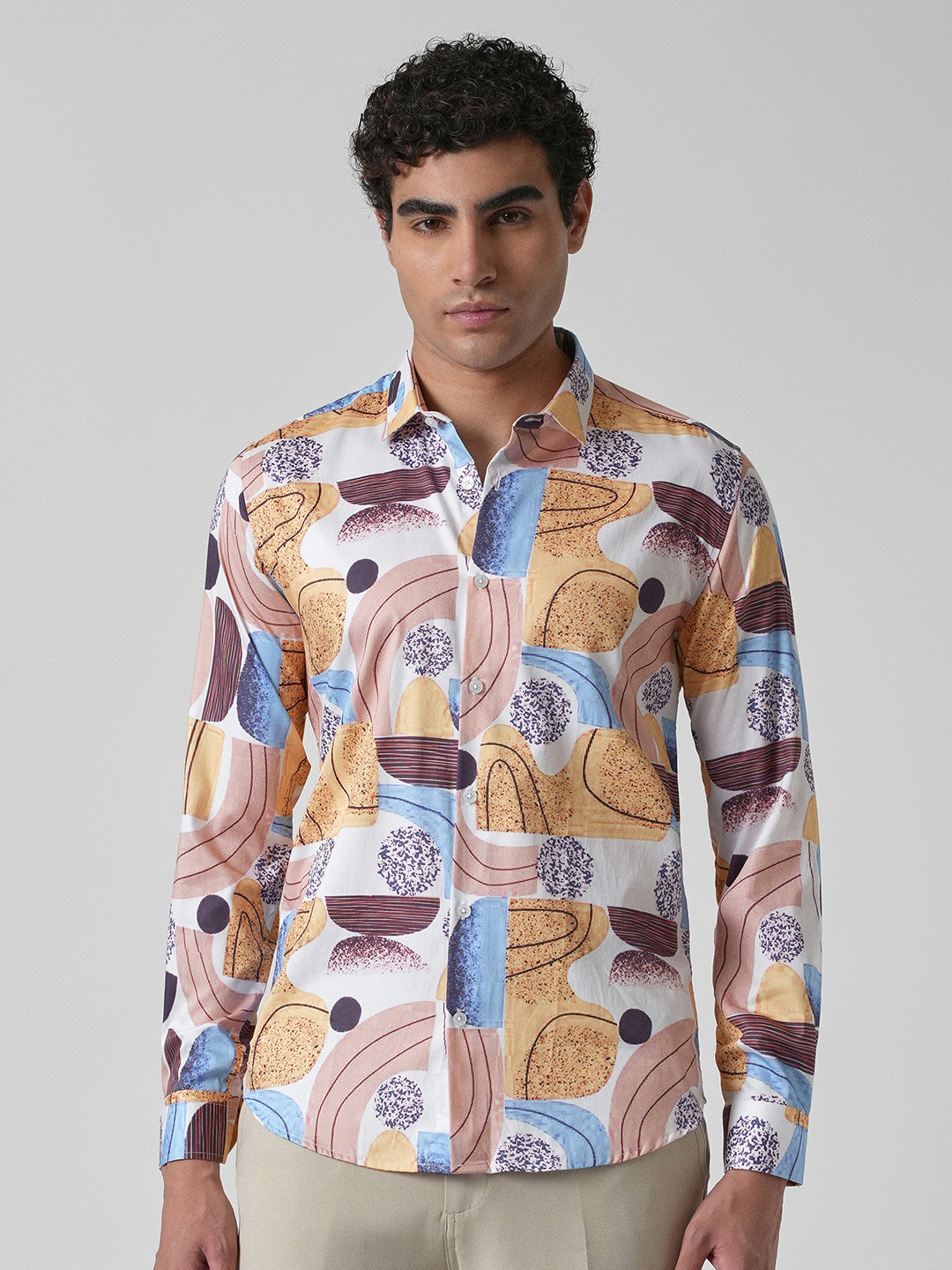 Banana Club Illusive Abstract Printed Classic Slim Fit Shirt