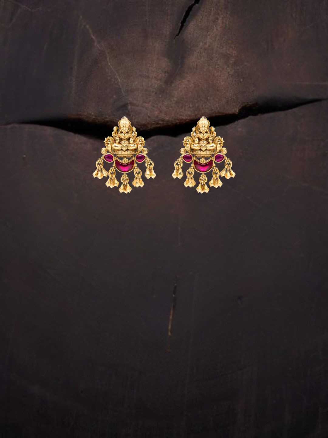 South Temple Jewellery Gold-Plated Artificial Stones & Beads Contemporary Drop Earrings